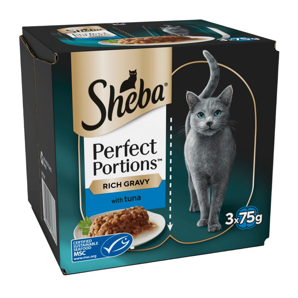 SHEBA® PERFECT PORTIONS™ Adult Wet Cat Food  Tuna Chunks 3 x (2x37.5g) Tray - 1