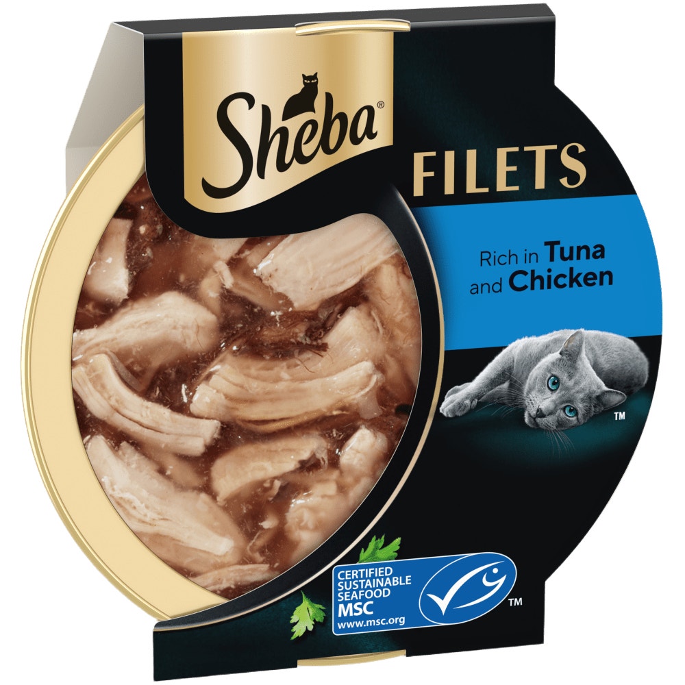SHEBA Filets Adult Wet Cat Food With Chicken & Tuna in gravy 60g Tray - 1