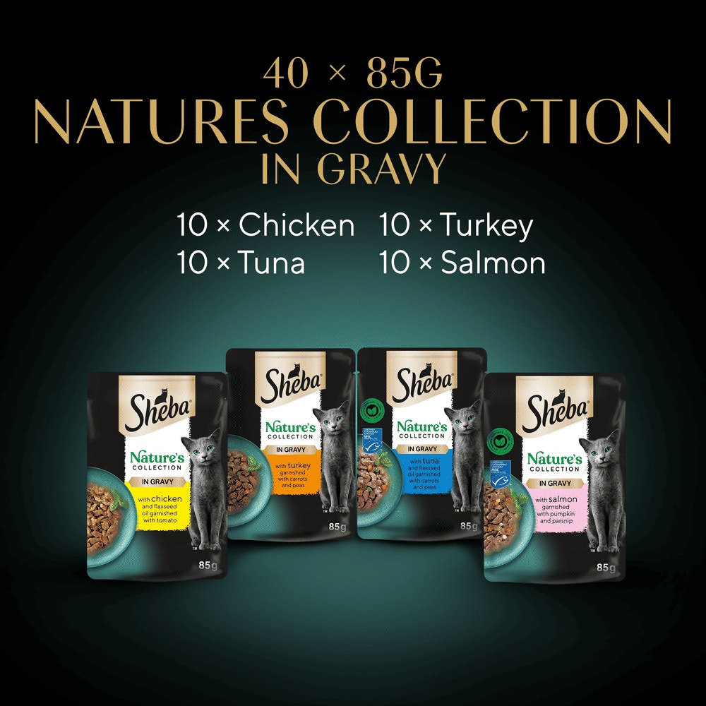 SHEBA® Nature's Collection Adult Wet Cat Food Mixed in Gravy 40 x 85g Pouch - 6