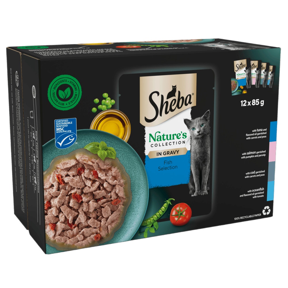 SHEBA®  Natures Collection Adult Wet Cat Food Fish in Gravy 12 x 85g Pouch - 1