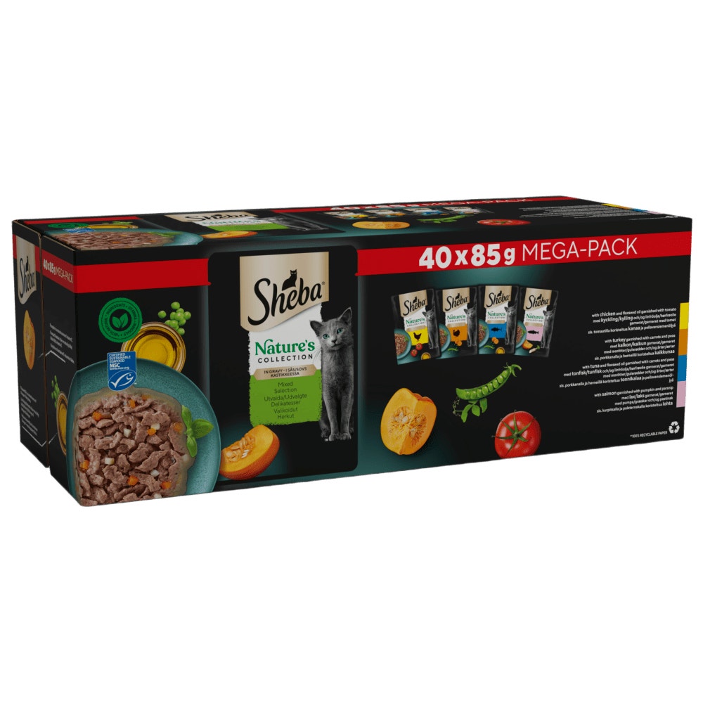SHEBA® Nature's Collection Adult Wet Cat Food Mixed in Gravy 40 x 85g Pouch - 1
