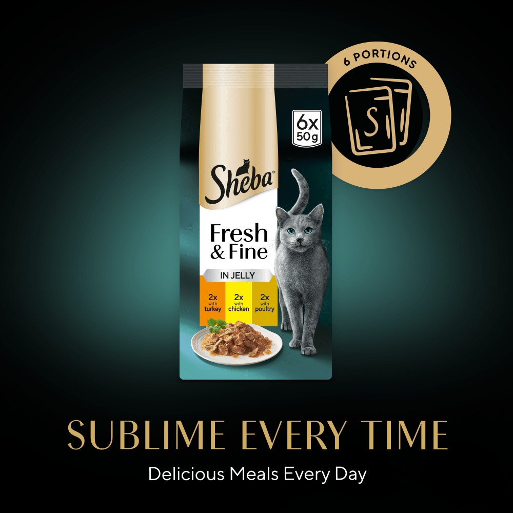 SHEBA® Fresh & Fine  Adult Wet Cat Food Poultry In Gravy Pouches 50x50g,15x50g,6x50g - 4
