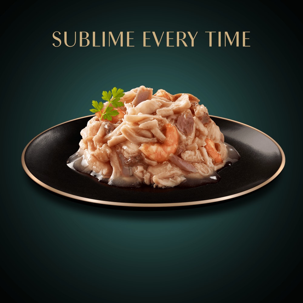 SHEBA Filets Adult Cat Food With Chicken,Fish & Shrimp in gravy 60g Tray - 2