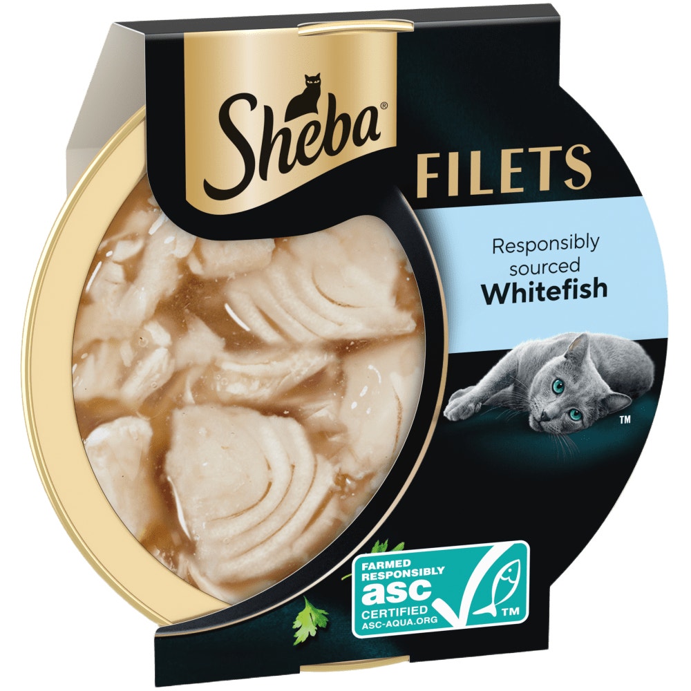 SHEBA Filets Adult Cat Food With Whitefish in gravy 60g Tray - 1