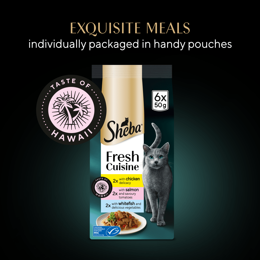 SHEBA® Fresh Cuisine Taste of Hawaii Wet Cat Food Fish in Gravy 6x50g Pouch - 6