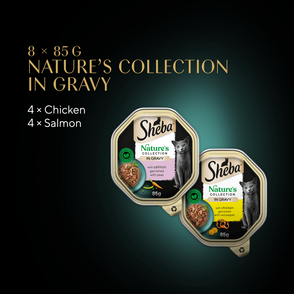 SHEBA® Nature's Collection Adult Cat Food Mixed Selection Gravy 8x85g Tray - 6