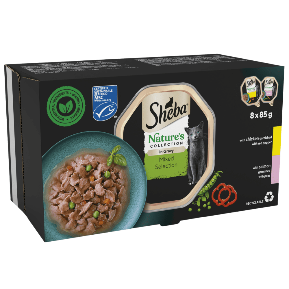 SHEBA® Nature's Collection Adult Cat Food Mixed Selection Gravy 8x85g Tray - 1