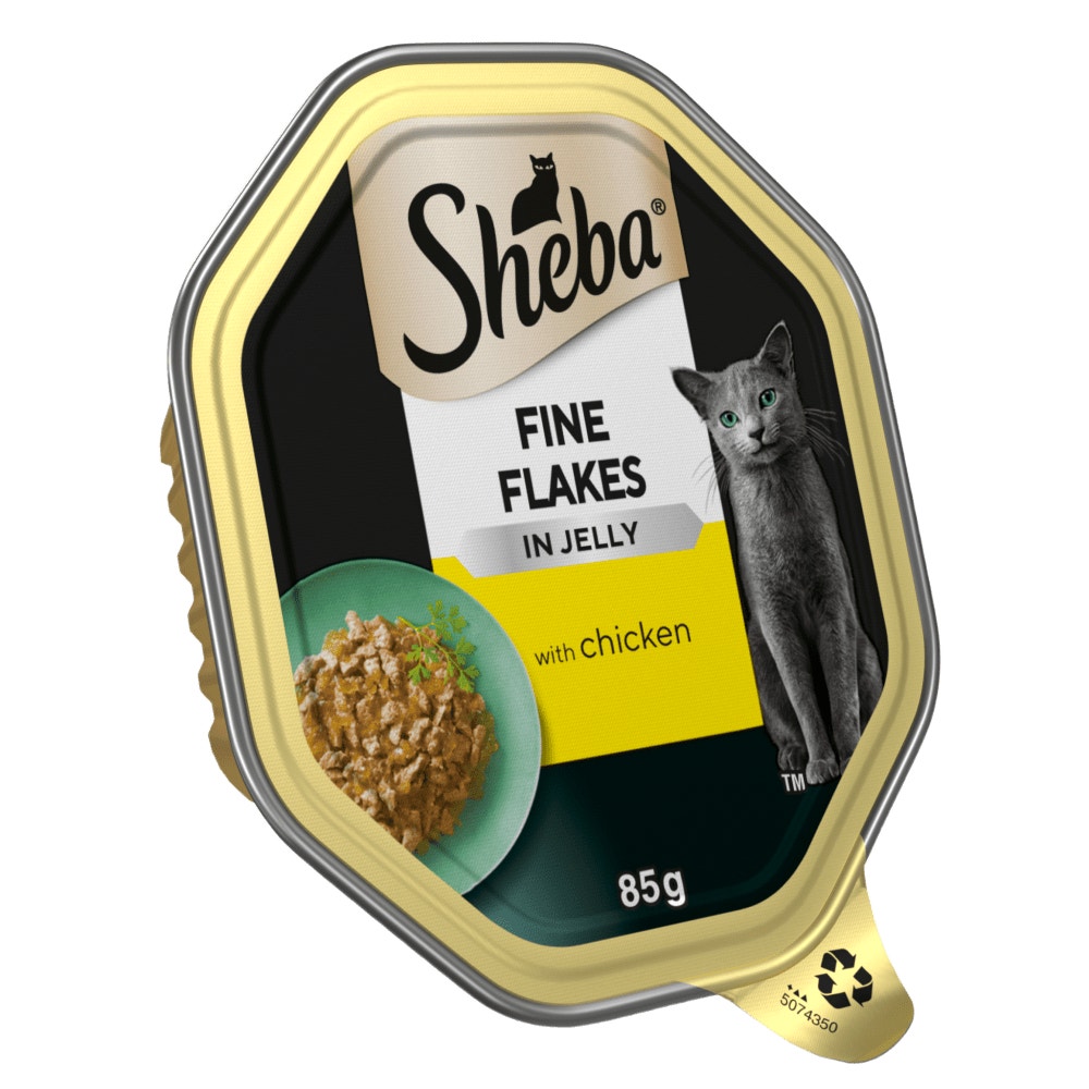 SHEBA® Fine Flakes Adult Cat Food with Chicken in Jelly 85g Tray - 1