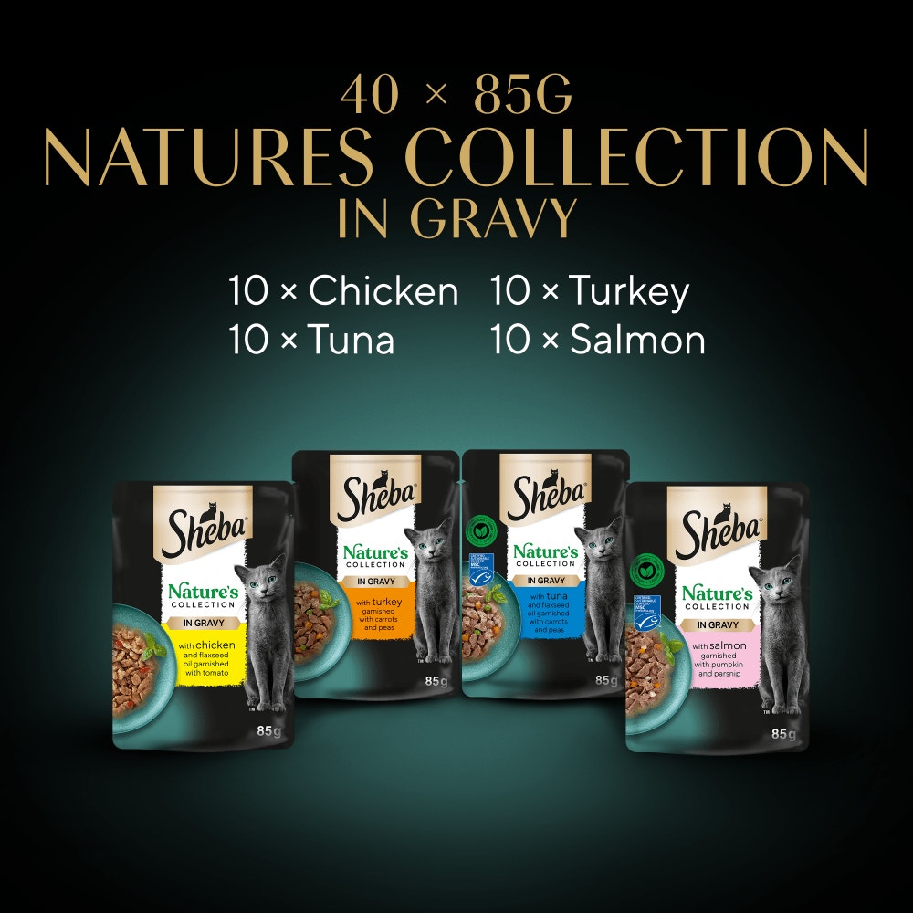 SHEBA® Nature's Collection Adult Cat Food Mixed in Gravy 40 x 85g Pouch - 6