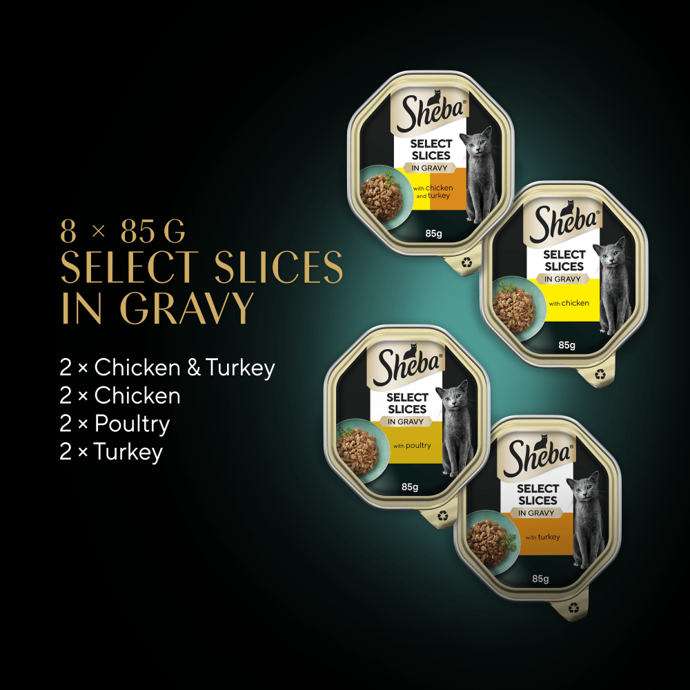 SHEBA® Select Slices Trays Poultry Selection in Gravy 8 & 32 x 85g - 6