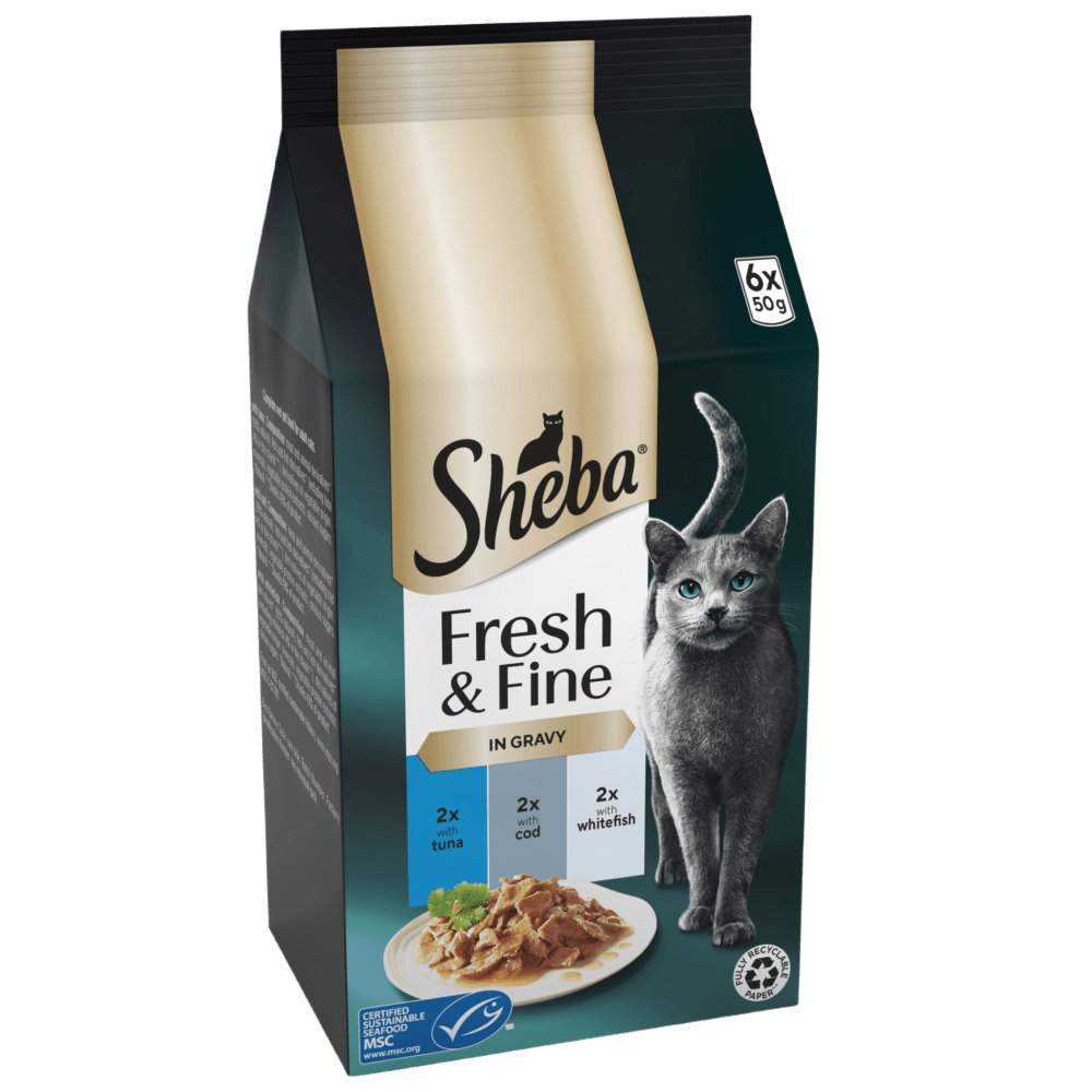 Fresh & Fine Adult Wet Cat Food Tuna and Cod in Gravy Pouches